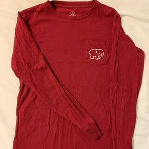 burgundy long-sleeve ivory ella tee